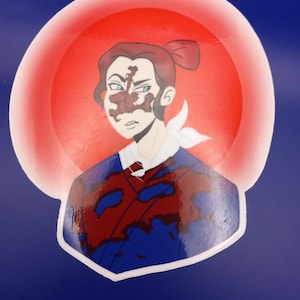 Roter Mond Mizu Samurai Aufkleber - Wasserfester Aufkleber-