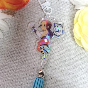 Chell and Wheatly acrylic charm-Portal tassle charm