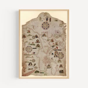 1559 Portolan Karte | Karte des Mittelmeers, des Schwarzen Meeres und der Küsten Westeuropas und Nordwestafrikas | Nautische antike Kartenkunst
