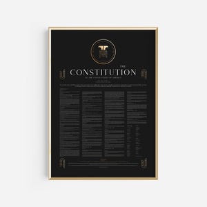 The Constitution of the United States | U.S. Patriotic Wall Art | Canvas, Framed Poster and Poster | U.S. Founding Documents | U.S. History