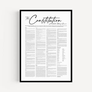 The Constitution of the United States | U.S. Patriotic Wall Art | Canvas, Framed Poster & Poster for Home, Office Decor | Founding Documents