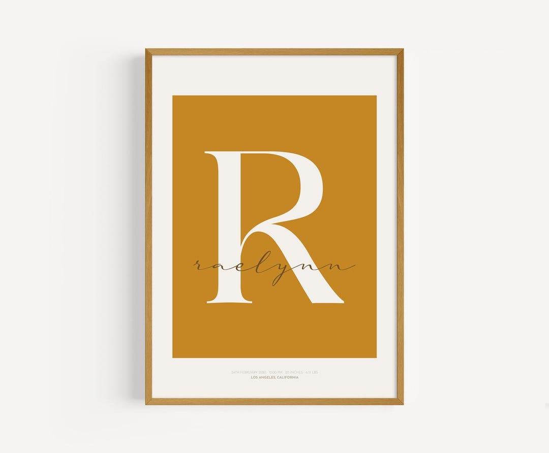 Personalized Initial Print | Custom Letter R Poster for Kids Room ...