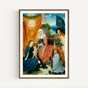 Póster de la Virgen y el Niño / Arte católico / Póster enmarcado de la Virgen María / Regalo cristiano / Póster del Niño Jesús / Regalo de bodas / Arte religioso de pared