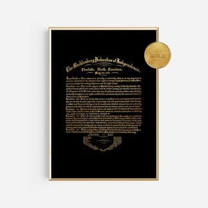 Dichiarazione di indipendenza del Meclemburgo / Eredità della Carolina del Nord / Poster in carta artistica con lamina d'oro e opzioni di cornice premium