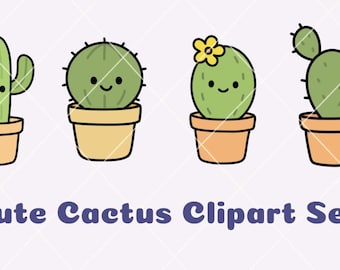 Pastel Cactus Clipart Bundle
