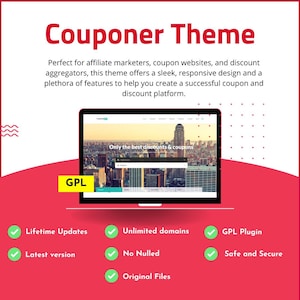 Couponer Coupons & Discounts WordPress Theme GPL Version Lifetime Update