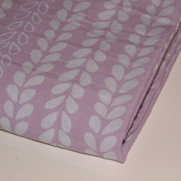Leafy Lilac - 1 yard upcycled linens fabric
