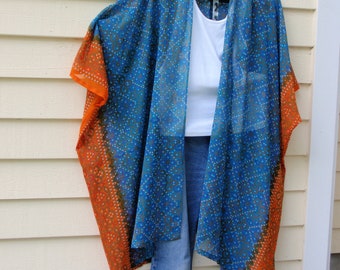 Kimono, Kimono Jacket, Beach Coverup, Boho Kimono, Dress Kimono, Kimono Wrap, Sari Fabric Kimono, Shrug