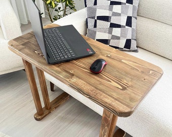 Solid Wood Laptop Table, C Side Console Coffee Table