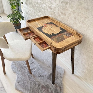 Rustic Puzzle Coffee Table With Removable Clear or Smoked Glass ...