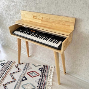 Moderne pianostandaard uit het midden van de eeuw, pianotafel, pianostandaard voor kinderen