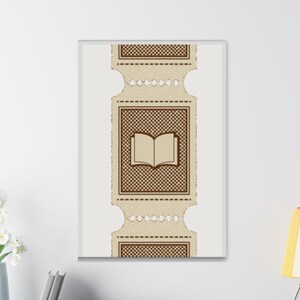 Vintage Retro Book Ticket Wall Art | Trendy Library and Reading Nook Wall Decor | Printable Wall Art | Print At Home | Gifts for Book Lovers