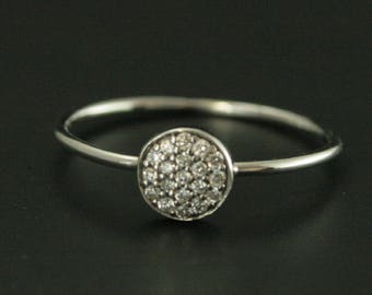 Diamond Dot Ring Diamond Cluster Ring Petite Diamond Ring Pave Diamond Ring Circle Diamond Ring Round Diamond Ring .10cttw Diamond Ring