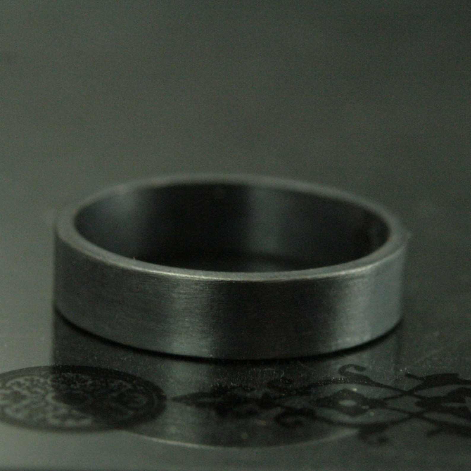 Basic Black Band5mm Flat Black Oxidized Sterling Silver | Etsy