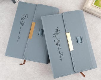 Planner Notebook With Birthday Flowers, Custom Planner With Name, Year Planner Notebook, Family Planning Diary 2025, Birthday Gift For Her