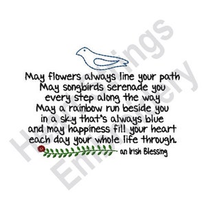 Irish Blessing - Machine Embroidery Design, Embroidery Designs, Machine Embroidery, Embroidery Patterns, Embroidery Files, Instant Download