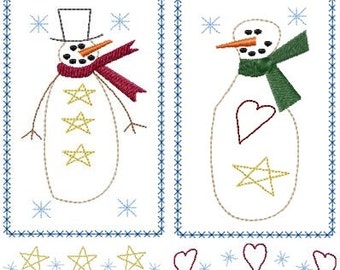 Simple Snowmen Machine Embroidery Design, Embroidery Designs, Machine Embroidery, Embroidery Patterns, Embroidery Files, Instant Download