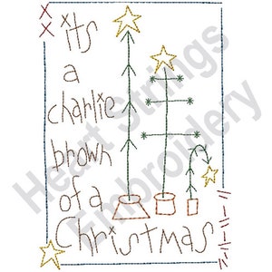 Desenho de bordado à máquina de Natal Charlie Brown