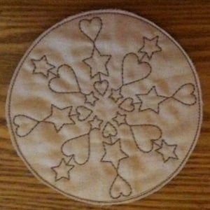 Hearts & Stars Prim Candle Mat Patterns Hand Stitchery Embroidery Doodle E-Pattern Designs Needlepoint Primitive Quilting