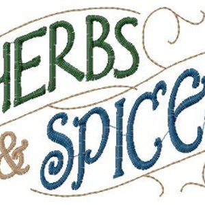 Herbs & Spices Primitive Sampler Machine Embroidery Design 5x7