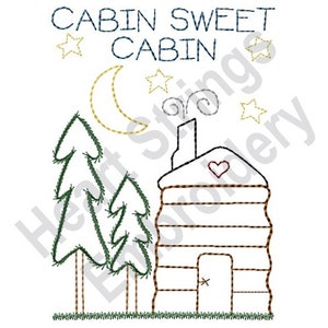 Cabin Sweet Cabin Machine Embroidery Design, Embroidery Designs, Machine Embroidery, Embroidery Patterns, Embroidery Files, Instant Download