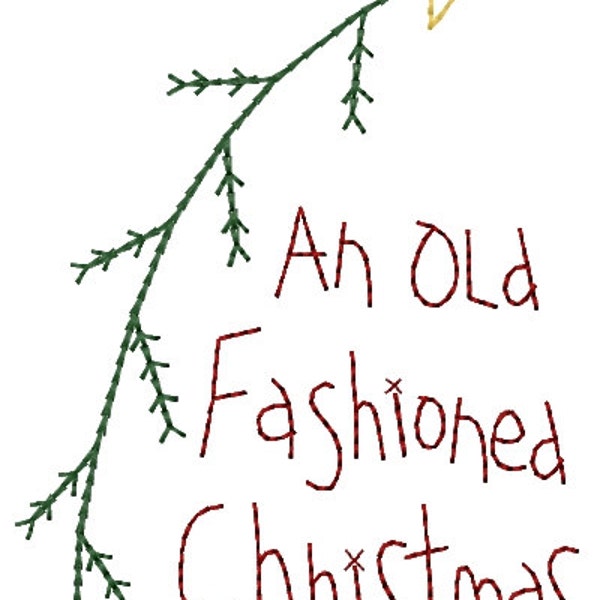 An Old Fashioned Chistmas Primitive Redwork Sampler 5x7 Machine Embroidery Design,  Embroidery Patterns, Embroidery Files, Instant Download