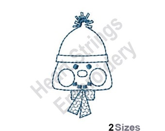 Redwork Snow Folk Machine Embroidery Design 2 sizes