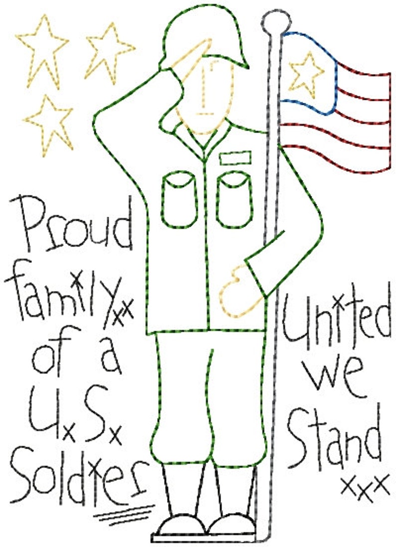 Proud family of usa soldier machine embroidery design  etsy Proud family of usa soldier machine embroidery design  etsy