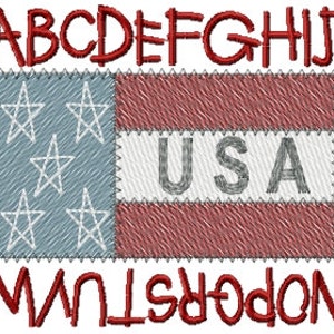 USA Flagge Alphabet Maschine Stickerei Design, Stickerei Designs, Maschine Stickerei, Stickmuster, Stickdateien, sofortiger Download