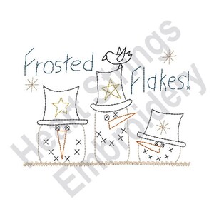 Frosted Flakes Snowmen- Machine Embroidery Design, Embroidery Designs, Machine Embroidery, Embroidery Patterns, Embroidery Files