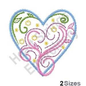 Heart Swirls - Machine Embroidery Design, Embroidery Designs, Machine Embroidery, Embroidery Patterns, Embroidery Files, Instant Download