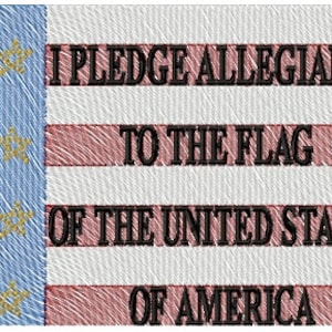 Ich verspreche Treue zur Flagge Maschine Stickerei Design, Stickerei Designs, Stickmuster, Stickdateien, sofortiger Download