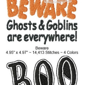 Halloween WordArt - 6 Designs - 5 x 7 Hoop - Machine Embroidery Designs