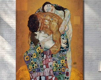 Gustav Klimt The Family Canvas Art: Art Nouveau Reproduction Poster