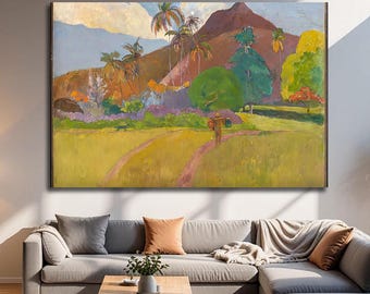 Canvastavla Gauguin Tahitiskt landskap, Modern heminredning