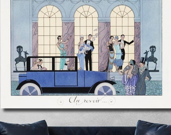 George Barbier "Au Revoir" Ilustración de moda de los años 20 Lienzo