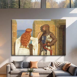 Edmund Blair Leighton Canvas Wall Art - The Shadow Fine Art Print & Home Decor Poster, Housewarming Gift, Classic Romantic Decor