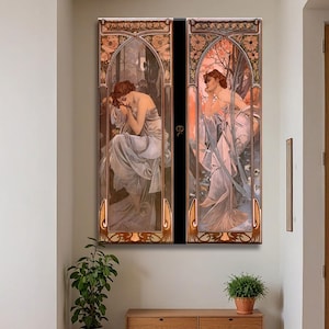 Alphonse Mucha Canvas Print: Evening Reverie Art Nouveau Poster