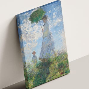 Claude Monet Leinwanddruck - Frau mit Sonnenschirm Druck, Madame Monet und ihr Sohn Poster (1875), Wohnkultur, Weihnachtsgeschenk