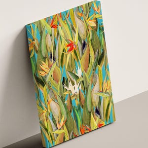 Georgia O&#39;Keeffe Blue Bird of Paradise Canvas Print: Modernist Flower Painting