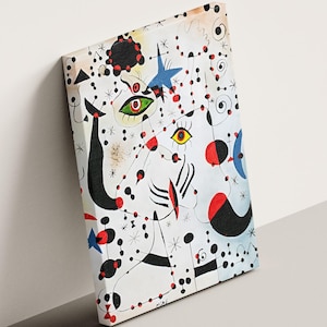 Póster de Joan Miró, lienzo impreso, cifras y constelaciones, lienzo listo para colgar, exposición Enamorado de una mujer de Joan Miró, lienzo para pared