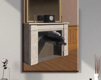 ルネ・マグリット「Time Transfixed」キャンバスアート：シュル