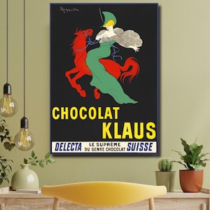 Schokoladen Klaus Werbeplakat von Leonetto Cappiello Leinwand Wandkunst - gerahmt / ungerahmt, Wohnkultur Kunst, Weihnachtsgeschenk Druck