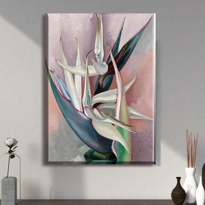 Georgia O&#39;Keeffe: White Bird of Paradise Floral Canvas Print