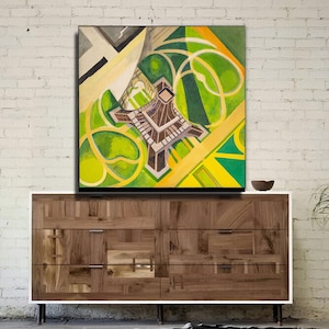 Tour Eiffel et Jardin du Champ de Mars di Robert Delaunay Stampa artistica/Poster - Dipinto astratto di paesaggio urbano / Decorazione murale / Idea regalo