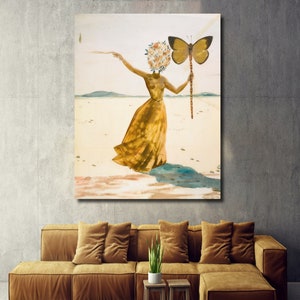 Salvador Dali Venus Butterfly Exhibition Poster Print Surrealism Butterfly Art Butterfly by Salvador Dali Canvas Wall Art Print Painting
