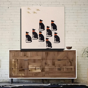 Koloman Moser Canvas Wall Art, Dogs 1900 Reproduction Canvas Art, Moser Poster, Moser Nouveau Painting, Moser Vintage Flower Print