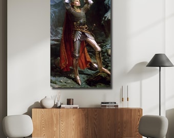 Impresión giclée de la coronación del Rey Arturo: Reproducción de bellas artes británicas míticas