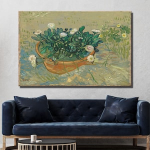 Vincent van Gogh: Daisies, Arles (1888) Canvas Wall Art/High Quality Print/Large Wall Art/Van Gogh Flowers/Flower Poster/Van Gogh Gift
