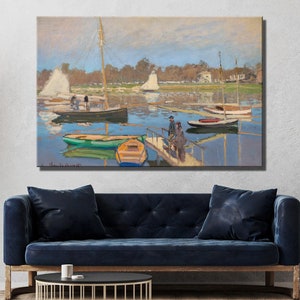 Claude monet-Le Bassin d&#39;Argenteuil 1874- Canvas Print, Claude Monet paint, Impressionist Art, Claude Monet Canvas Poster, Claude Monet Art
